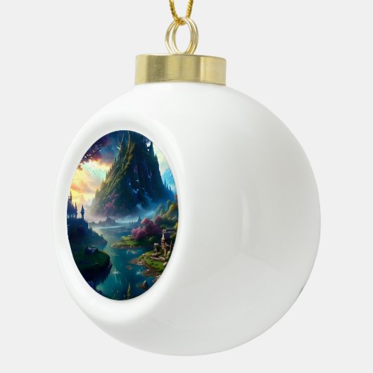 Landschaft Vier Keramik Kugel-Ornament (Rechts)