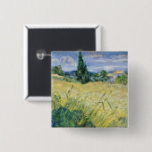 Landschaft Vincent van Goghs | mit grünem Mais, Button (Vorne & Hinten)