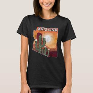 Landschaft von Arizona Staat Landkarte US Wüstenla T-Shirt