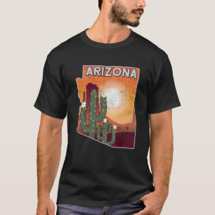 Landschaft von Arizona Staat Landkarte US Wüstenla T-Shirt