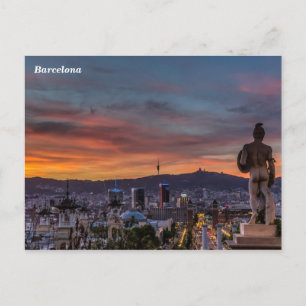 Landschaft von Barcelona Postkarte