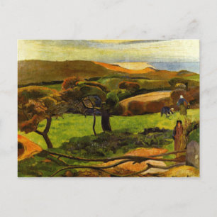 Landschaft Von Bretagne durch Paul Gauguin Postkarte