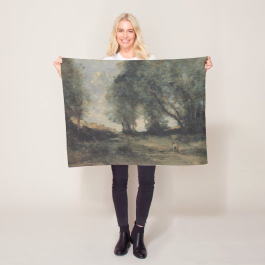 Landschaft (von Camille Corot) Fleecedecke (Beispiel)