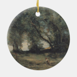 Landschaft (von Camille Corot) Keramik Ornament