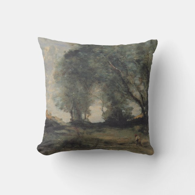 Landschaft (von Camille Corot) Kissen (Vorderseite)