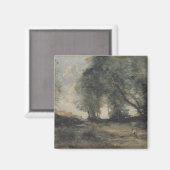 Landschaft (von Camille Corot) Magnet (Vorderseite/Rückseite)