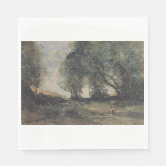 Landschaft (von Camille Corot) Serviette (Vorderseite)