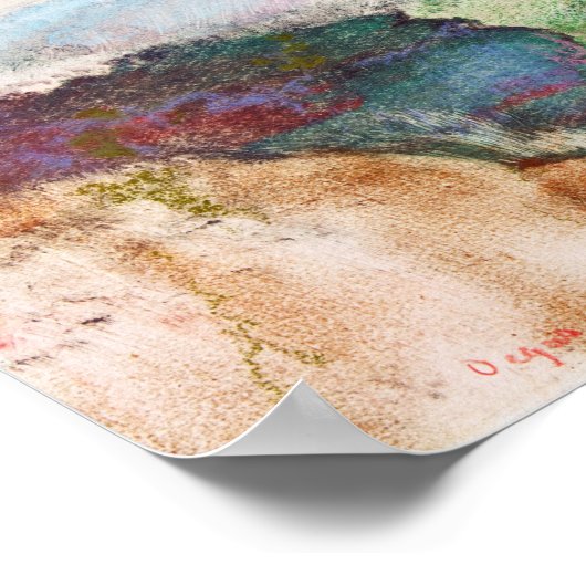 Landschaft von Edgar Degas Poster (Ecke)