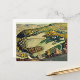 Landschaft von Grant Wood Feiertagspostkarte