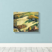 Landschaft von Grant Wood Leinwanddruck (Insitu (Holzboden))