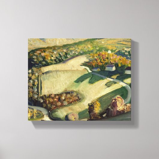 Landschaft von Grant Wood Leinwanddruck (Vorderseite)