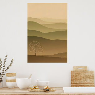 Landschaft von Mute Earth Tone Poster