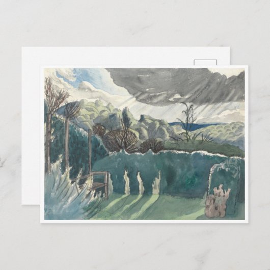 Landschaft von Paul Nash Postkarte (Vorne/Hinten)