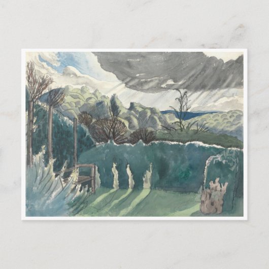 Landschaft von Paul Nash Postkarte (Vorderseite)