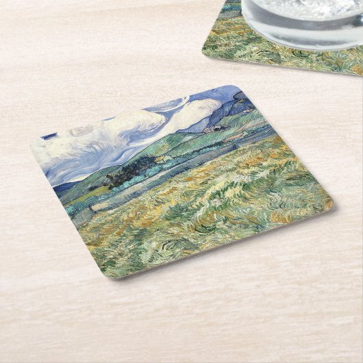 Landschaft von Saint-Rémy von Vincent Van Gogh Rechteckiger Pappuntersetzer (angewinkelt)