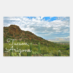 Landschaft von Tucson, Arizona Rechteckiger Aufkleber