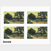 Landschaft w Schloss Auvers von Vincent van Gogh Rechteckiger Aufkleber (Blatt)