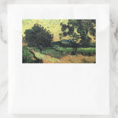 Landschaft w Schloss Auvers von Vincent van Gogh Rechteckiger Aufkleber (Tasche)