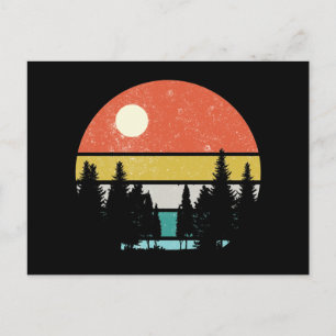 Landschaft Wälder Natur Retro Sonnenuntergang Wald Postkarte