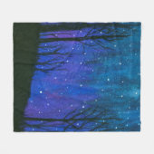 Landschaft Wasserfarbe Kunst Nacht Himmel Sterne U Fleecedecke (Vorderseite (Horizontal))