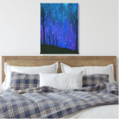 Landschaft Wasserfarbe Kunst Nacht Himmel Sterne U Leinwanddruck (Insitu (Schlafzimmer))