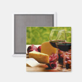 Landschaft Wein, Käse & Obst Magnet (Vorderseite/Rückseite)