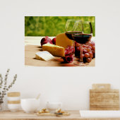 Landschaft Wein, Käse & Obst Poster (Küche)