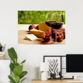 Landschaft Wein, Käse & Obst Poster (Heimbüro)