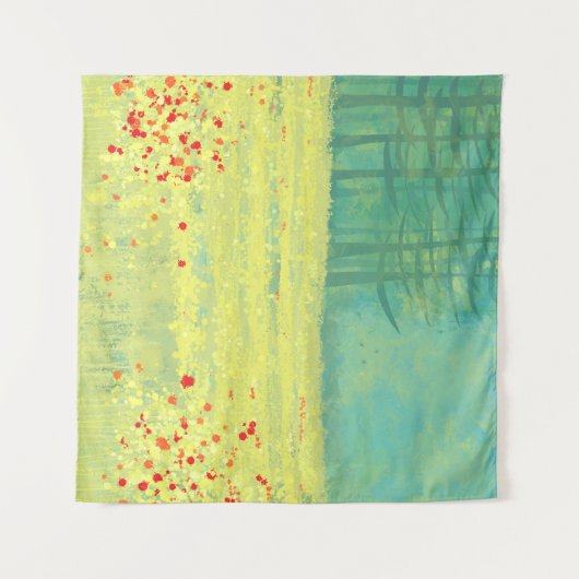 Landschaft Wiese Gelb Wandteppich (Vorderseite (Horizontal))