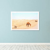 Landschaft Wilde Pferde Felder Leinwanddruck (Insitu (Holzboden))