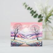 Landschaft Winter bis Frühling Übergang Postkarte (Stehend Vorderseite)