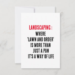 Landschaft Wo "Rasen und Ordnung" mehr als nur Dankeskarte
