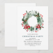 Landschaft Wreath Holiday House Weihnachts-Party Einladung (Vorne/Hinten)