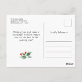 Landschaft Wreath Holly Berry Pine Forest Weihnach Postkarte (Rückseite)