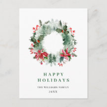 Landschaft Wreath Holly Berry Pine Forest Weihnach