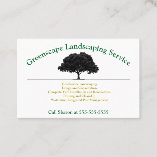 Landschaft, Yard Service Business Card Visitenkarte (Vorderseite)