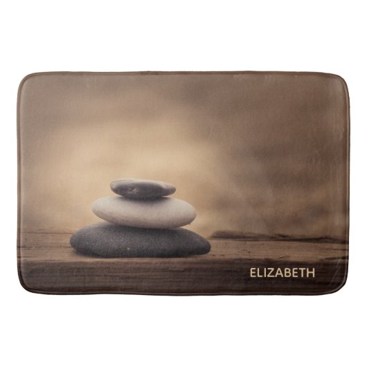 Landschaft, Zen-Steine Braun Badematte (Vorderseite)