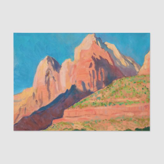 Landschaft, Zion Nationalpark von Maynard Dixon Seidenpapier (Vorderseite)