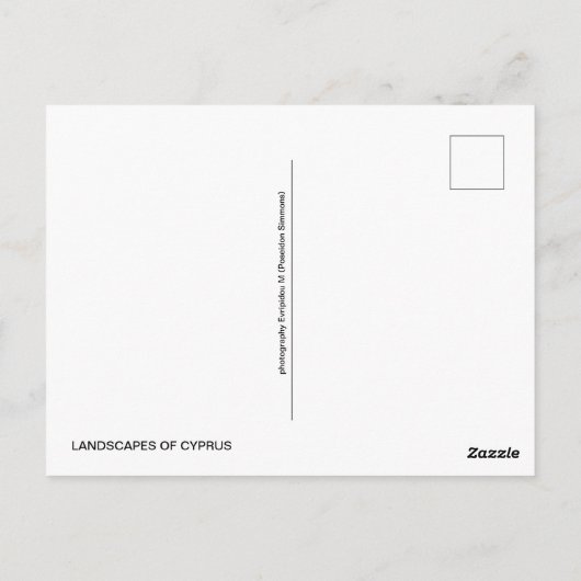 Landschaften auf Zypern Postkarte (Rückseite)