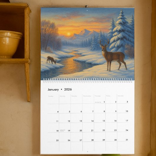 Landschaften der Jahreszeiten Vorlage Kalender