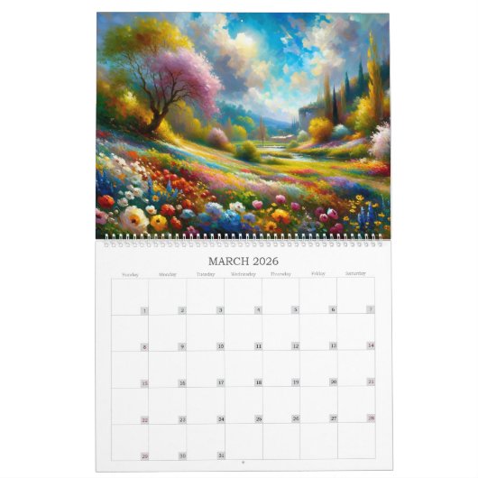 Landschaften der künstlerischen Natur Saisonale Ma Kalender (Mär 2026)