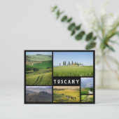 Landschaften der Toskana, schwarze Rahmen Collage Postkarte (Stehend Vorderseite)