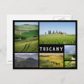 Landschaften der Toskana, schwarze Rahmen Collage Postkarte (Vorne/Hinten)