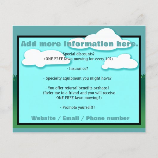 Landschaften. Gartenservice. Personalisierbar Flyer (Hinten)