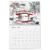 Landschaften in der Rustikalen Landschaft Wasserfa Kalender (Feb 2027)