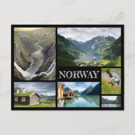 Landschaften mit Geiranger in norwegischer schwarz Postkarte