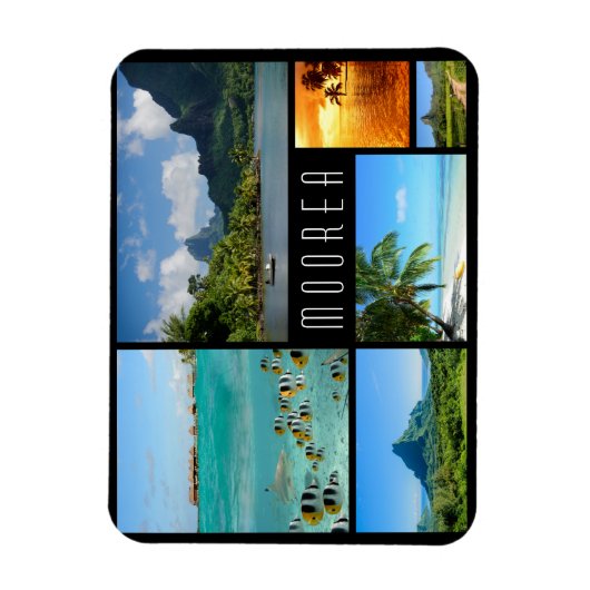Landschaften Moorea Reise Foto Collage Magnet (Vertikal)