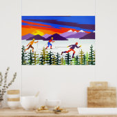 Landschaften Skifahren Poster (Küche)