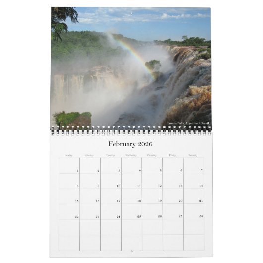 Landschaften Südamerikas 2025 (mit Standorten) Kalender (Feb 2026)