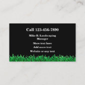 Landschaften und Dienstleistungen Visitenkarte (Rückseite)